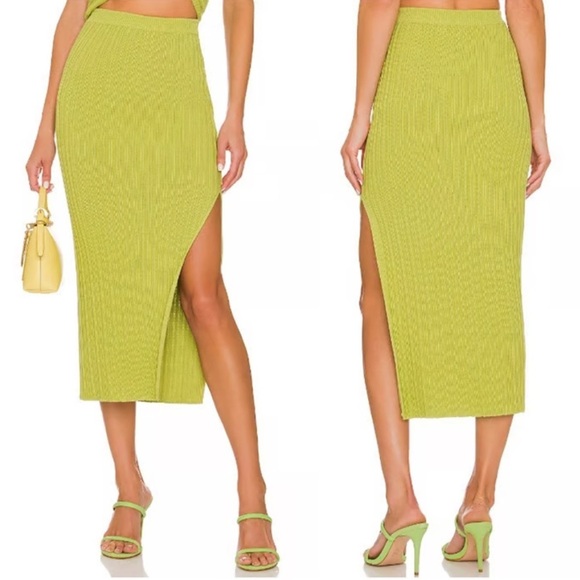 Camila Coelho Lyon Green Midi Skirt on REVOLVE - Picture 2 of 8